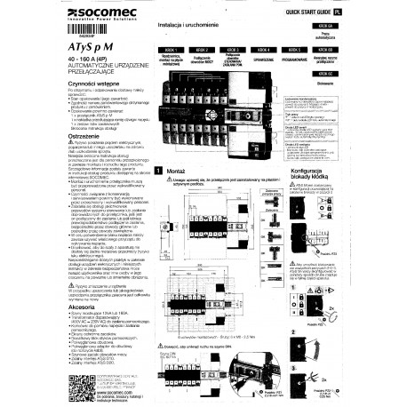 Socomec Atys P 40A -  160A  instrukcja po Polsku